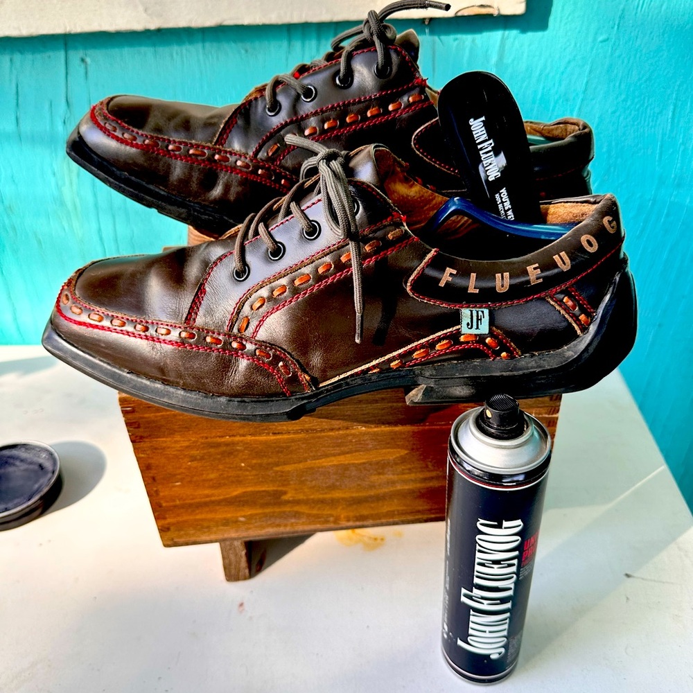 🔥John Fluevog Charles Future Angels Wingtip Lace Up Brown Shoes Men 13